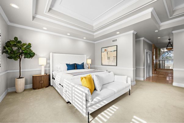 Bedroom, Interior, Recessed Lighting