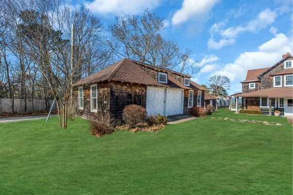 Attached, Backyard, Exterior, Facade, Brick Facade, Cape Cod