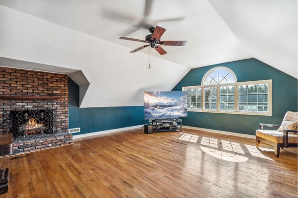 Fireplace, Interior, Stone Walls, Wood Texture Flooring