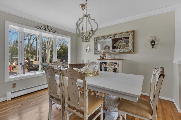 Chandelier, Dining room, Interior, Wood Texture Flooring