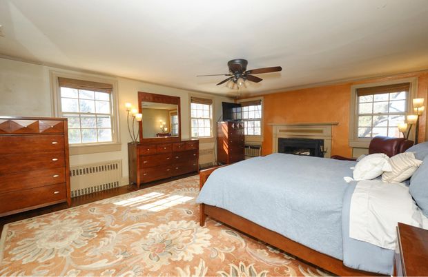 Bedroom, Fireplace, Interior