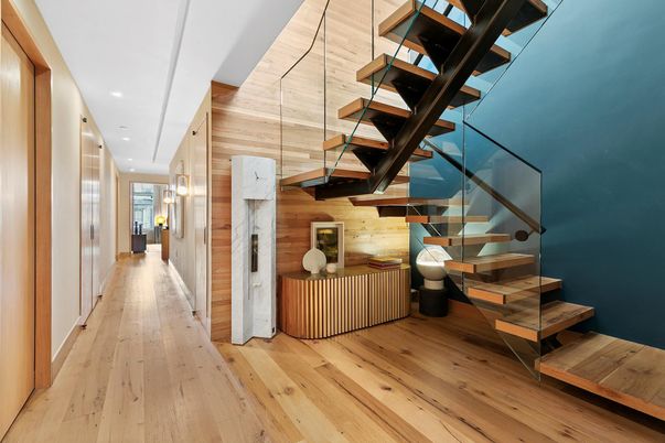 Interior, Recessed Lighting, Wood Texture Flooring, Wooden Walls