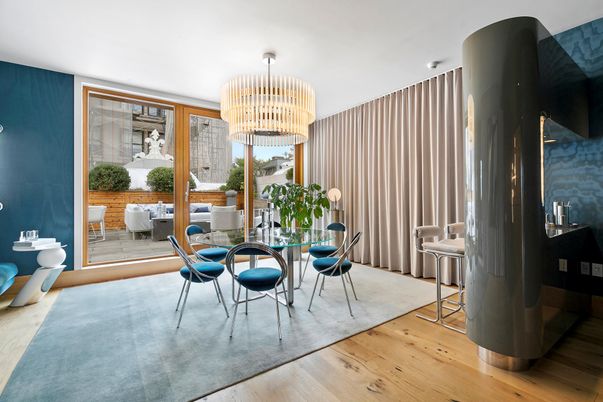 Chandelier, Dining room, Interior, Wood Texture Flooring