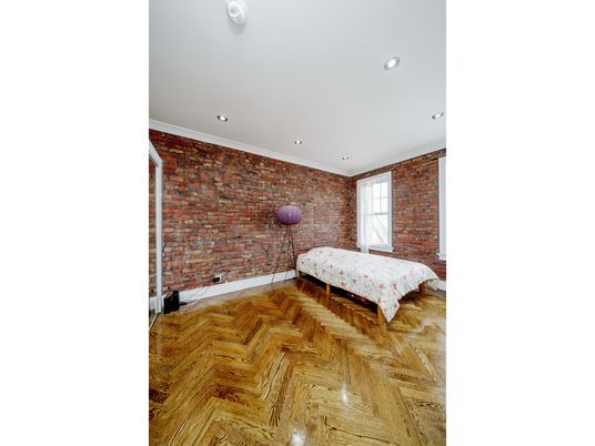 Interior, Recessed Lighting, Stone Walls, Wood Texture Flooring