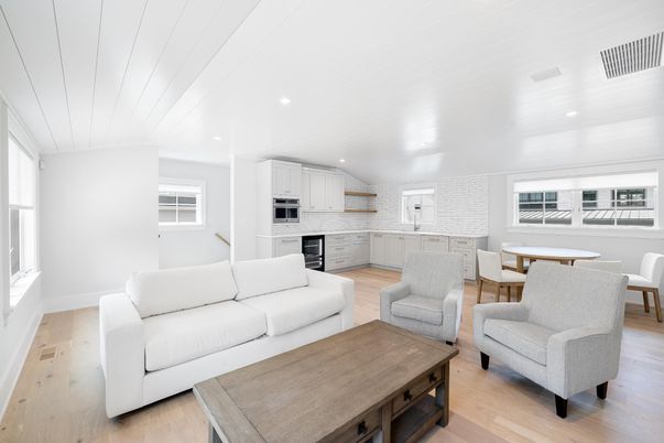 Dining room, Interior, Kitchen, Living room, Recessed Lighting, Stainless Steel Appliances, Wood Texture Flooring