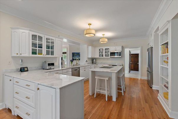 Interior, Kitchen, Stainless Steel Appliances, Wood Texture Flooring