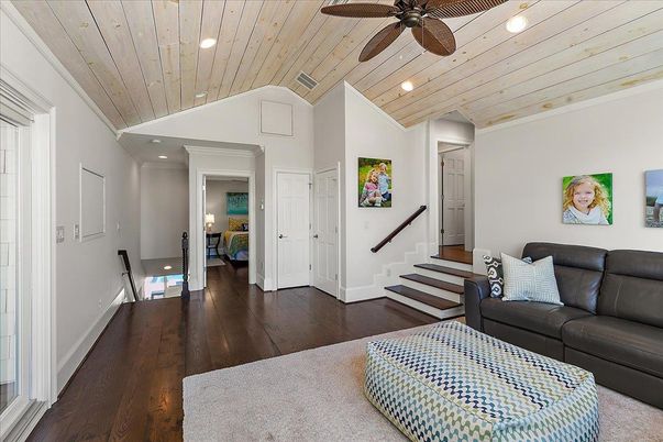 Interior, Living room, Recessed Lighting, Wooden Ceilings, Wood Texture Flooring