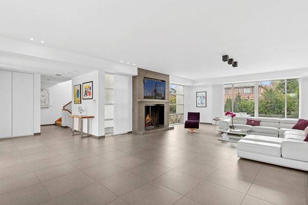 Fireplace, Interior, Living room, Recessed Lighting