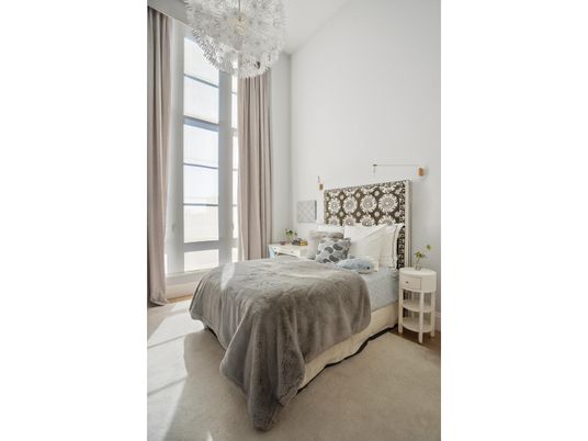 Bedroom, Chandelier, Interior