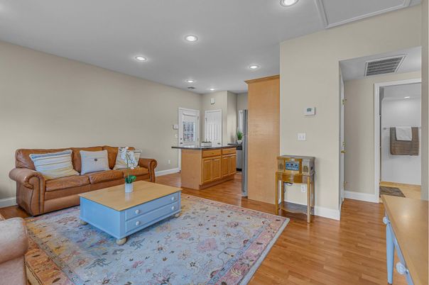 Interior, Kitchen, Living room, Recessed Lighting, Wood Texture Flooring