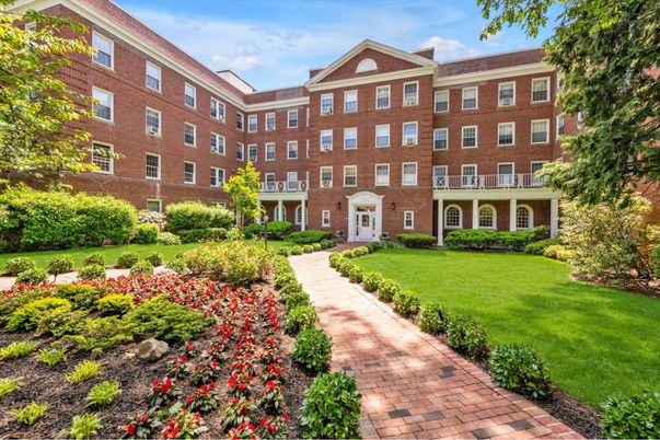 Backyard, Exterior, Facade, Brick Facade, Condo Building
