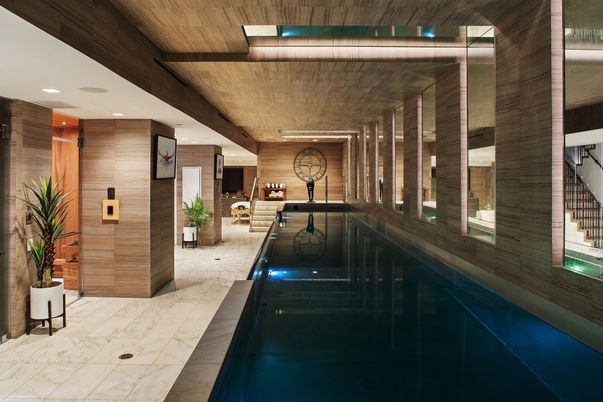 Interior, Pool, Recessed Lighting, Wooden Ceilings, Wooden Walls