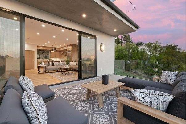 Exterior, Kitchen, Wood Texture Flooring