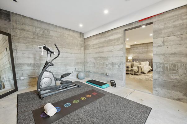 Fitness Equipment, Interior, Recessed Lighting, Wooden Walls