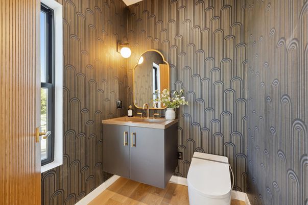Bathroom, Interior, Wood Texture Flooring, Wooden Walls