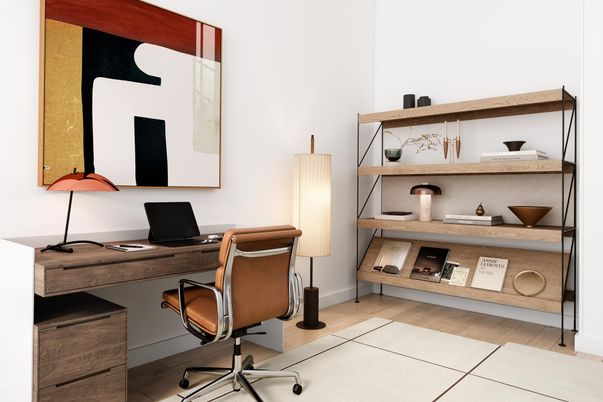 Home Office, Interior, Wood Texture Flooring