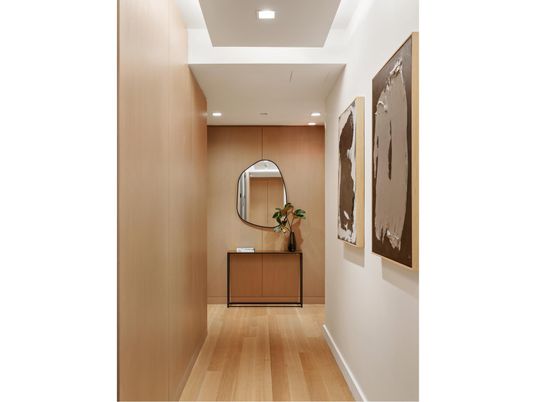 Elevator, Interior, Recessed Lighting, Wood Texture Flooring