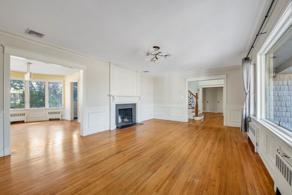 Empty room, Fireplace, Interior, Wood Texture Flooring