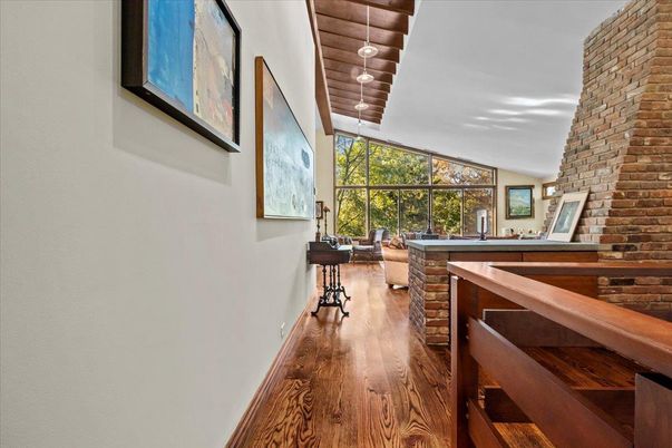 Interior, Recessed Lighting, Stone Walls, Wooden Ceilings, Wood Texture Flooring
