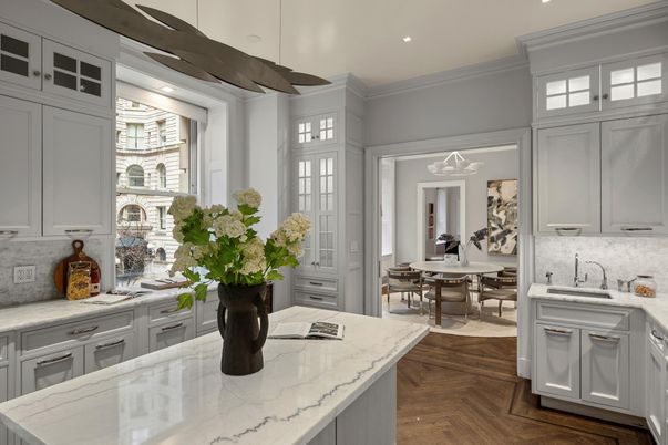 Dining room, Interior, Kitchen, Recessed Lighting, Wood Texture Flooring