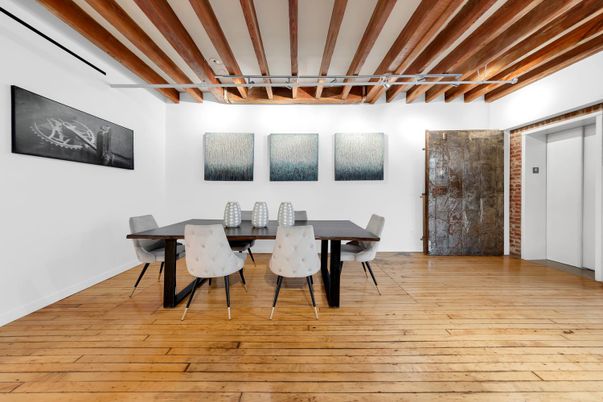 Dining room, Interior, Wooden Beams, Wood Texture Flooring