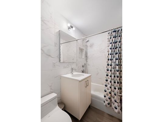 Bathroom, Interior, Marble Walls, Wood Texture Flooring