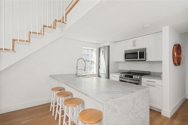 Interior, Kitchen, Stainless Steel Appliances, Wood Texture Flooring