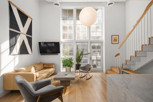 Interior, Living room, Pendant Lights, Wood Texture Flooring