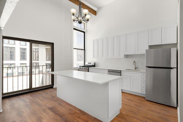 Interior, Kitchen, Pendant Lights, Wooden Beams, Wood Texture Flooring