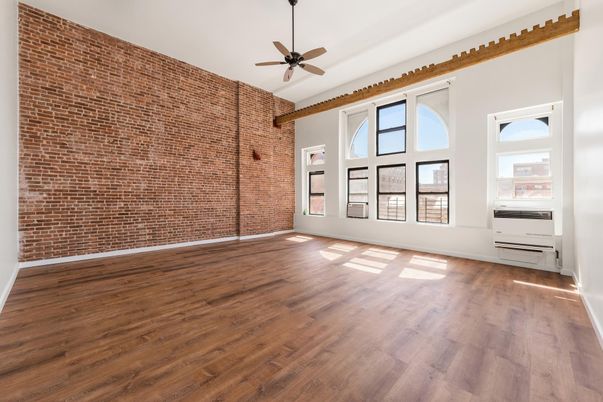 Empty room, Interior, Stone Walls, Wood Texture Flooring