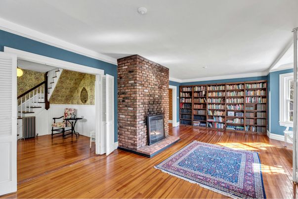Empty room, Fireplace, Interior, Wood Texture Flooring