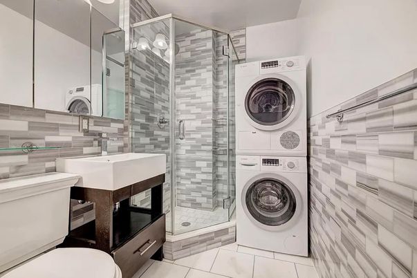 Bathroom, Glass Shower, Interior, Utility Closets, Washer