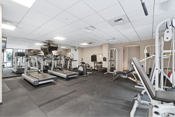 Fitness Equipment, Gym, Interior, Recessed Lighting