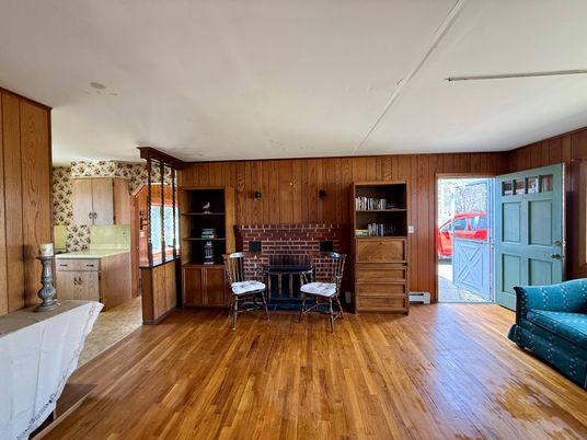 Fireplace, Interior, Wood Texture Flooring, Wooden Walls