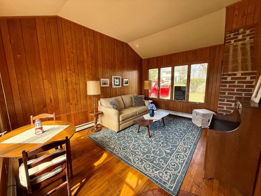 Dining room, Interior, Living room, Stone Walls, Wood Texture Flooring, Wooden Walls