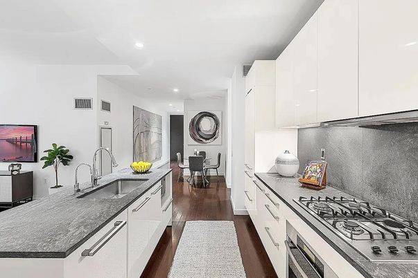 Dining room, Interior, Kitchen, Recessed Lighting, Wood Texture Flooring