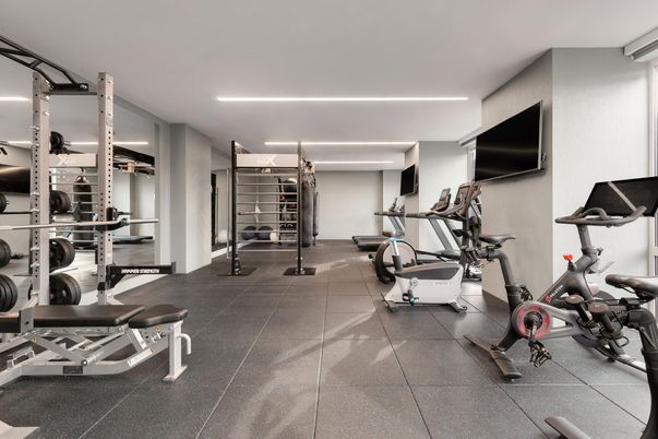 Fitness Equipment, Gym, Interior, Recessed Lighting