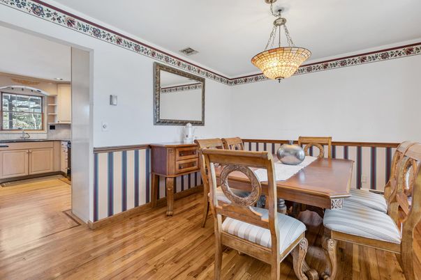 Chandelier, Dining room, Interior, Wood Texture Flooring