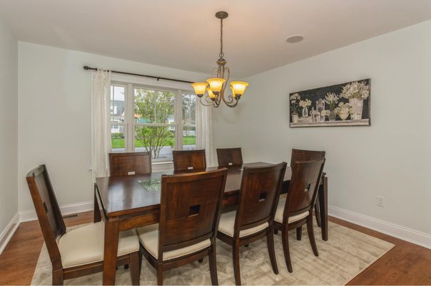 Chandelier, Dining room, Interior, Wood Texture Flooring