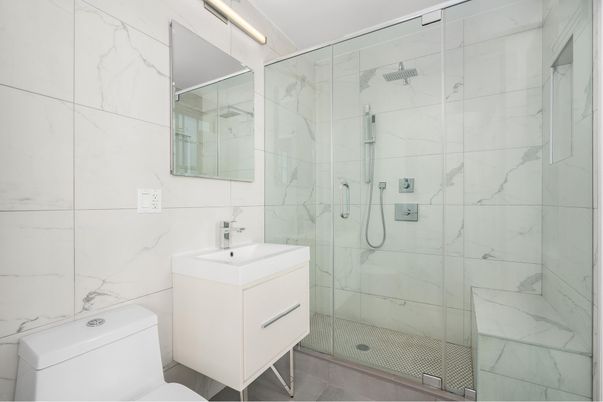 Bathroom, Glass Shower, Interior, Marble Walls