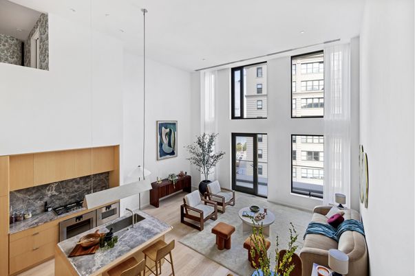 Interior, Kitchen, Living room, Pendant Lights, Recessed Lighting, Wood Texture Flooring