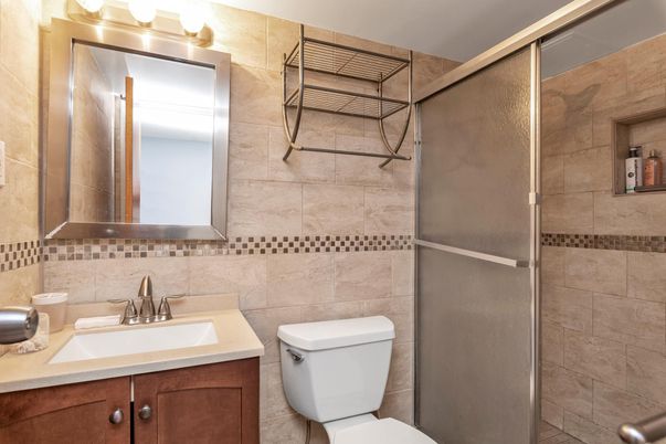 Bathroom, Glass Shower, Interior, Stone Walls