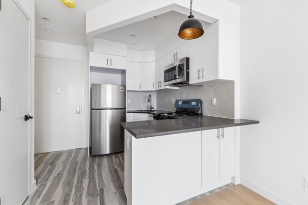 Interior, Kitchen, Pendant Lights, Stainless Steel Appliances, Wood Texture Flooring