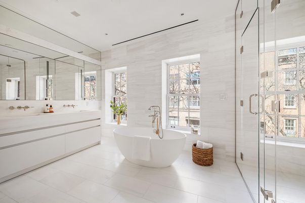 Bathroom, Dual Sink Vanities, Free Standing Baths, Glass Shower, Interior, Recessed Lighting