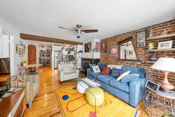 Interior, Living room, Stone Walls, Wood Texture Flooring