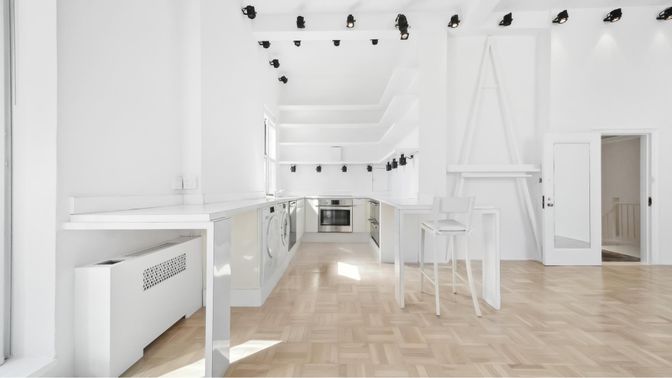 Interior, Kitchen, Wood Texture Flooring