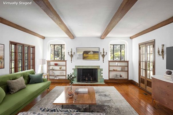 Fireplace, Interior, Living room, Wooden Beams, Wood Texture Flooring