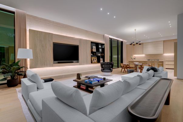 Dining room, Interior, Kitchen, Living room, Pendant Lights, Recessed Lighting, Wood Texture Flooring