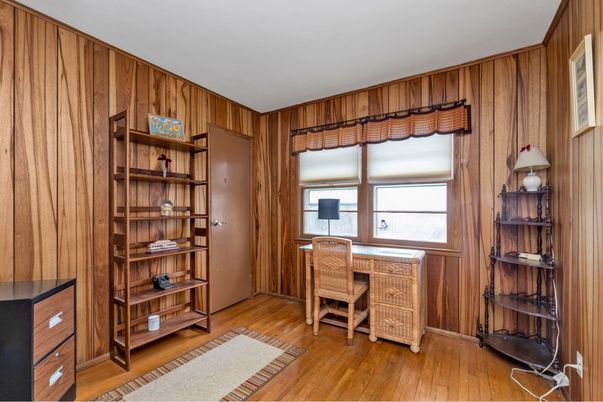 Home Office, Interior, Wood Texture Flooring, Wooden Walls