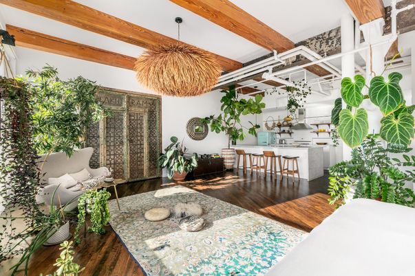 Chandelier, Interior, Pendant Lights, Wooden Beams, Wood Texture Flooring